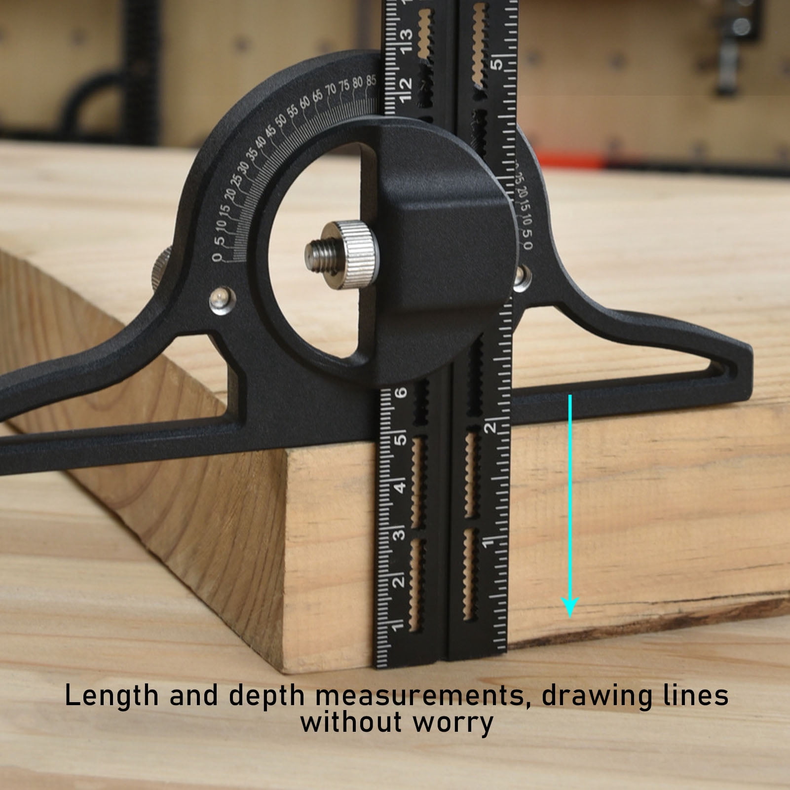 Nieyigj Combination Angle Ruler Multi Function Movable Woodworking Horizontal Universal Vernier Bevel Protractor 12 inches / 300mm Black