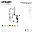 thumbnail image 4 of Kingston Brass KS7972BEX Essex Bridge Bathroom Faucet with Brass Pop-up, Polished Brass, 4 of 6