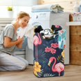 thumbnail image 5 of Yayeee Freestanding Laundry Hamper with Handle Collapsible Large Storage Basket for Clothes, Red Floral Flamingo, 5 of 7