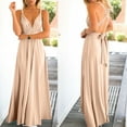 thumbnail image 6 of NXMZXB Dresses for Bridesmaids,Wedding Guest Dresses for Women,Plus Size Wrap Dress Long Maxi Convertible Multiway Dress Rose Gold M, 6 of 9