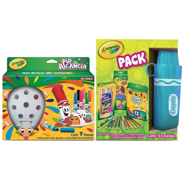 Termo Crayola Colores a Elegir Azul y Rosa + Alcancía Kit Escolar Crayola 076879