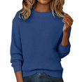 thumbnail image 3 of Delayuji Womens Sweater Solid Color Loose Sweater Spring Fall Soft Knit Sweater Dressy Casual Pullover Tops, 3 of 3