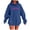 Dark Blue, variant on Zhanying Palm Hoodie for Women Pink Y2K Tops,Women Sweatshirts Casual Long Sleeve Graphic Tee Shirts Hooded Sweatshirts Pullover Tops