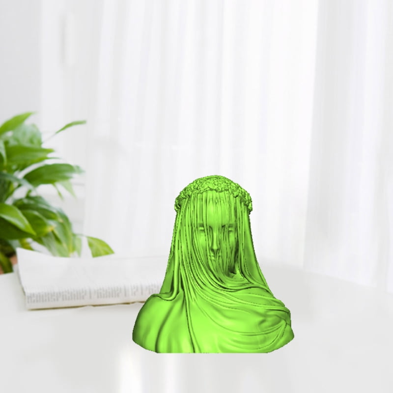 Veiled Lady Candle UV Crystal Epoxy Mold Female Bride Antique Bust Statue Sculpture Woman Body Resin Silicone Mould DIY