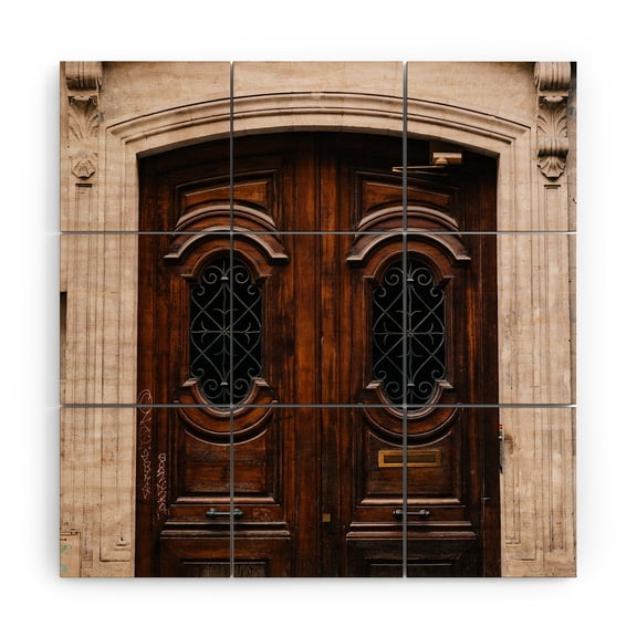 Society6 Bethany Young Photography Paris Doors II Wood Wall Mural 3' x 3'