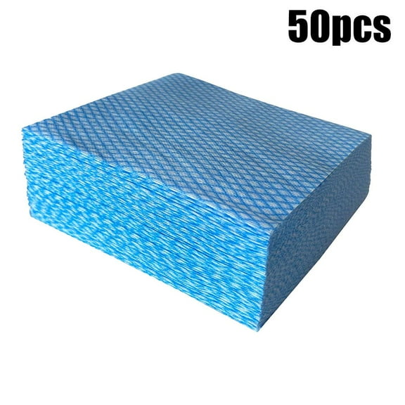Reusable Disposable Cleaning Towels 1Pcs, 50-Count Blue Cotton Dish Cloths, 13.8"x15.8" Handy Wipes for Home Kitchen Cleaning