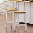 thumbnail image 1 of Tabourets de Bar Style Ferme Blancs - Ensemble de 2 (25,6 Po de Hauteur), 1 of 5