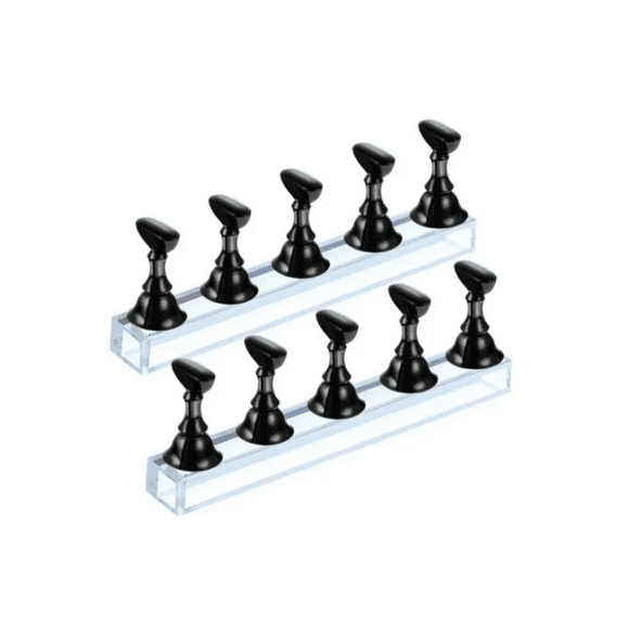 Muestrario Uñas Dedo Practica Soporte De Uñas Magnético 2kit Malubero Negro