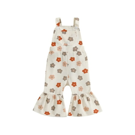 

Calsunbaby Toddler Girls Romper Jumpsuit Strawberry/Flower Print Denim Overalls