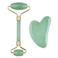 thumbnail image 1 of Labymos Scraping Plate Natural Jade Set Heart Shaped Crystal Double End Roller Facial Massage For, 1 of 8
