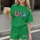 thumbnail image 2 of Odeerbi Camiseta de Manga Corta Con Estampado Patriótico Del Día de La Independencia de Las Niñas Con Pantalones Cortos Set de 2 Piezas, 2 of 6