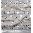thumbnail image 1 of Soimoi Cotton Duck Fabric Mushroom & Dog Kids Decor Fabric Printed Yard 42 Inch Wide, 1 of 1