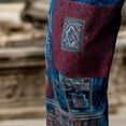 thumbnail image 4 of Tsivenald Linen Pants Men Wide Leg Resort Leisure Trousers Retro Patchwork Ethnic Pattern Wrinkle Resistant Side Pocket Mens Beach Bottoms, 4 of 5