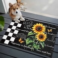 thumbnail image 3 of 2x3 Ft Entryway Area Rug, Sunflower Kitchen Rug Runner Washable Floor Mat, Summer Botanical Floral Vintage Black Plaid Non Slip Indoor Door Mat Throw Carpet for Bathroom Living Room Bedroom, 3 of 8