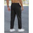 thumbnail image 2 of Men's  Trousers Elastic Waist Drawstring Straight Leg Loose Fit Full Length Pants with Pockets, 2 of 5