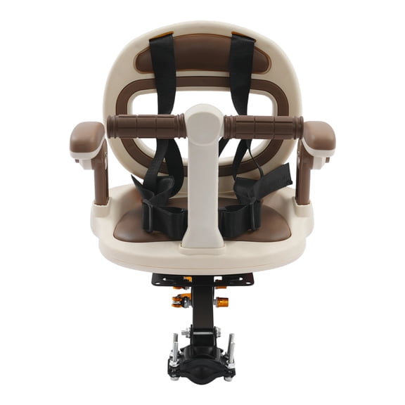 Front Mounted Bike Seat 360° Rotatable Seat with Guardrail Seat Back 360° Swivel Foldable Footrests Bike Seat for Folding Bicycles and City Bikes, Etc