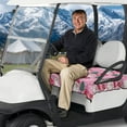 thumbnail image 3 of Yuyamidu Santa Claus Golf Cart Seat Covers Warm Flannel Golf Cart Cushion Covers HO-HO-HO Club Car Seat Towel Blanket Easy to Install, Pink Christmas Decor, 3 of 8