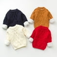 thumbnail image 5 of ZACPNCV Toddler Baby Girls Boys Knit Sweater Solid Color Long Sleeved Crewneck Sweater Navy 5-6 Years, 5 of 5