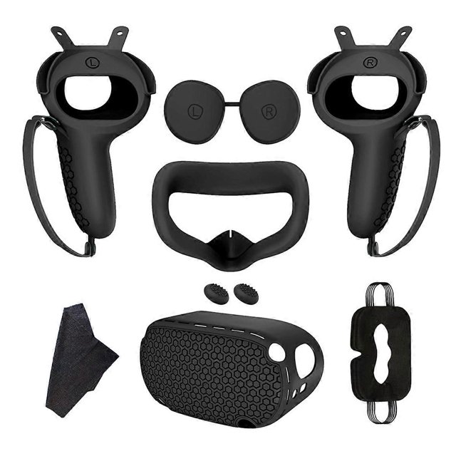 For Meta Quest2 Silicone Host Protective Case 7-Piece Set Non-Slip And Anti-Drop VR Accessories