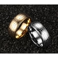 thumbnail image 4 of Anillo de acero de tungsteno de moda mixta de joyería anillo de joyería de hombre con diámetro de corazón de escritura láser, 4 of 5