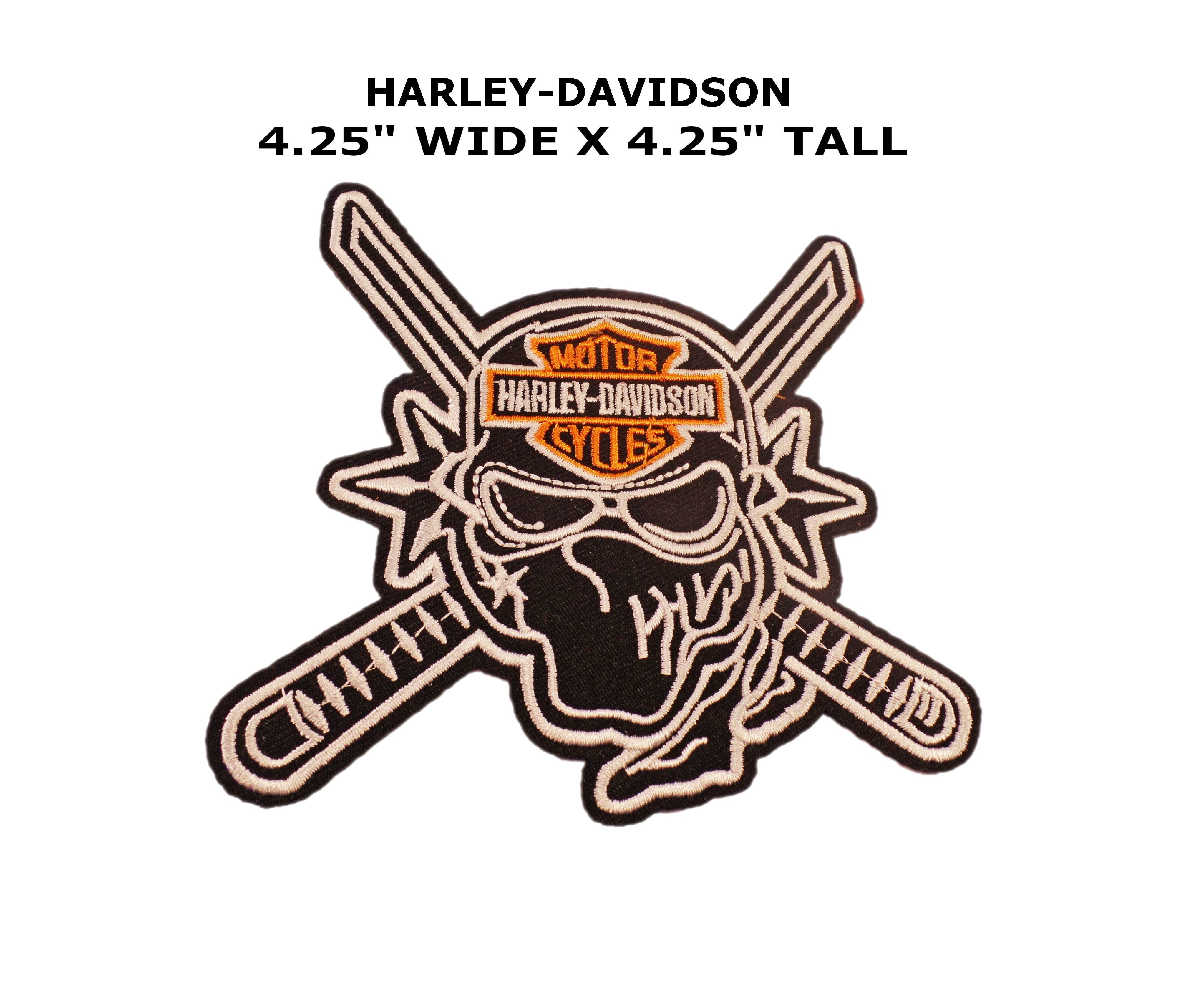HARLEY DAVIDSON CLASSIC LETTER PATCHES, JACKETS, BACK SEWING IN BLACK AND  WHITE