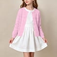thumbnail image 5 of Pretxorve Kids Girls Boys Jacket Solid Hollow Out Knit Crew Neck Long Sleeve Cardigan Outerwear Sizes 0-6Y, 5 of 5