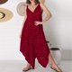 thumbnail image 4 of Mono De Verano Traje de vacaciones con estampado de leopardo de una pieza sexy asimétrico para mujer Ygjytge Rojo Xl para Mujer, 4 of 7