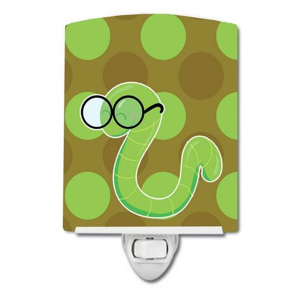 Caroline's Treasures BB9031CNL Back to School Worm Ceramic Night Light, 6x4x3", multicolor