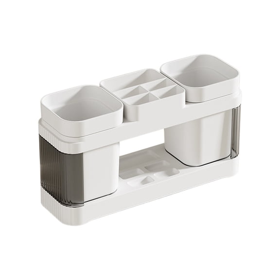 Tdxkok Dorm Room Essentials,Plastic Toothbrush and Tooth Cup Holder-Countertop Bathroom Organizer Box