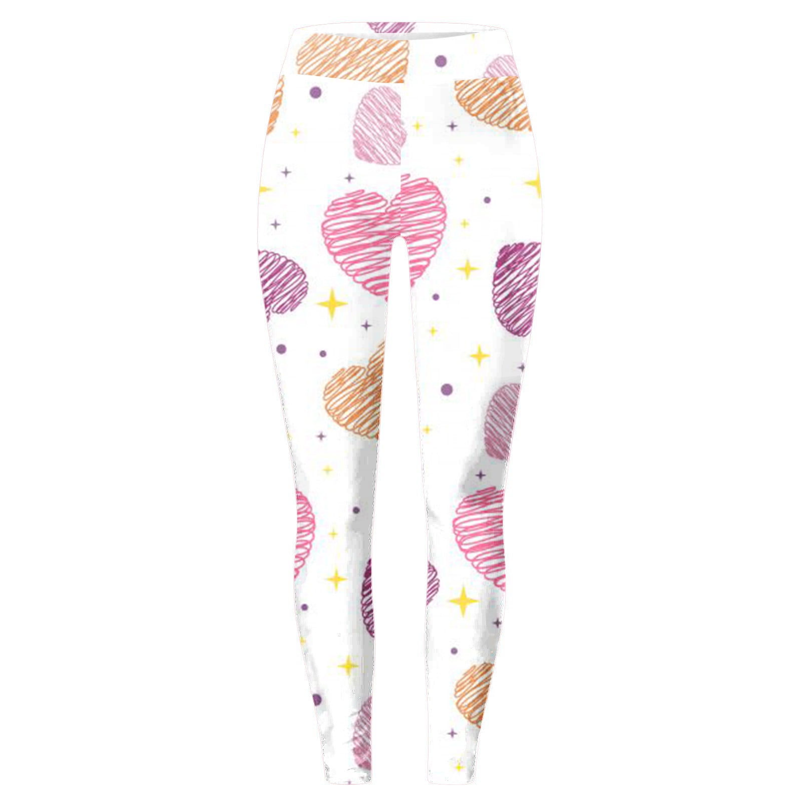 FAIWAD Leggings for Women High Waisted Yoga Pants Heart Printed Stretch Slim Workout Bottoms Pants Walmart