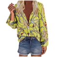 thumbnail image 1 of Blusa informal de manga larga con cuello redondo y estampado de moda cómoda para mujer Pompotops FGAJ8547, 1 of 7