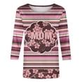 thumbnail image 4 of Hauts d'Été pour Femmes 2023 Mode Féminine Manches Trois-Quarts Col Rond Rétro Imprimé de Pâques Hauts Amples Blouse Manches Trois-Quarts Bohème T-Shirt Grande Taille pour Femmes, 4 of 4