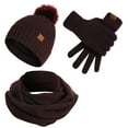 thumbnail image 4 of Bibifish 3 PCS Scarf Hat Glove Sets For Women Winter Knitted Scarves Touchscreen Mittens And Matching Beanie Hats Cold Weather Scarf Hat Glove Sets, 4 of 4