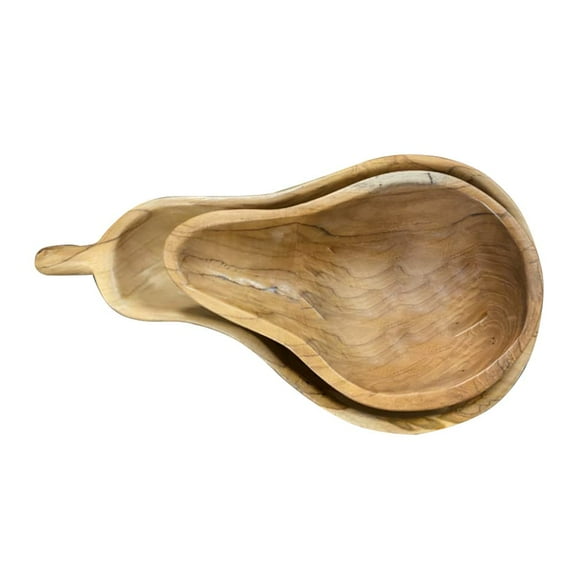 A&B Home Teak Gourd Bowl - Set of 2 - Natural