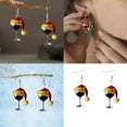 thumbnail image 2 of Aurgiarme Unique Christmas Earrings with Wine Glass and Hat Motifs Elegant Dangle Ear Hooks Adornment for Fashion Enthusiasts, 2 of 8
