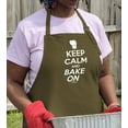 thumbnail image 3 of ThisWear Keep Calm and Bake On Funny Apron for Kitchen Baker Baking Two Pocket Apron for Women and Men Military Green, 3 of 7