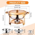 thumbnail image 3 of Chafing Dishes for Buffet, 2 Pack 5QT Round Stainless Steel Chafing Dish Set for Home Parties, Christmas Gatherings, Catering Events Complete Buffet Warmer Set (Rose Gold 2), 3 of 14