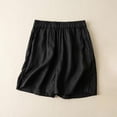 thumbnail image 4 of Women's Shorts Women'S 2025 Summer New Shorts Women'S High Waist Versatile Straight Pants Thin Comfortable Breathable Cotton And Linen Fashionable Casual Pants Shorts,Black Women's Shorts XL, 4 of 5