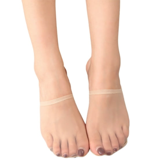 Sheer Mesh Toe Top Socks Not Show Liner Half Socks for Women Seamless Grip Nonslip Socks Invisible Toe Covers Socks