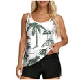 thumbnail image 2 of Warop Women's Tankini Swimsuit Set, Hawaiian Print with Built-in Bra and Pocket, Conservative Two-Piece Beach Swimwear for Swimming and Vacation, 2 of 7