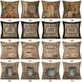 thumbnail image 4 of Linen Square Throw Pillow Cover Retro Printing For Couch Sofa Bedroom, 4 of 5