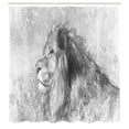 thumbnail image 3 of Ambesonne Pale Grey Shower Curtain, Sketch Art Savannah Lion, 69"Wx84"L, Charcoal Grey White, 3 of 5
