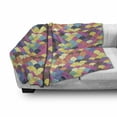 thumbnail image 3 of Scales Soft Flannel Fleece Blanket, Pastel Colored Orderly Half Circle Shapes Overlapping Retro Style Funky Grid Print, Cozy Plush for Indoor and Outdoor Use, 70" x 90", Multicolor, by Ambesonne, 3 of 6