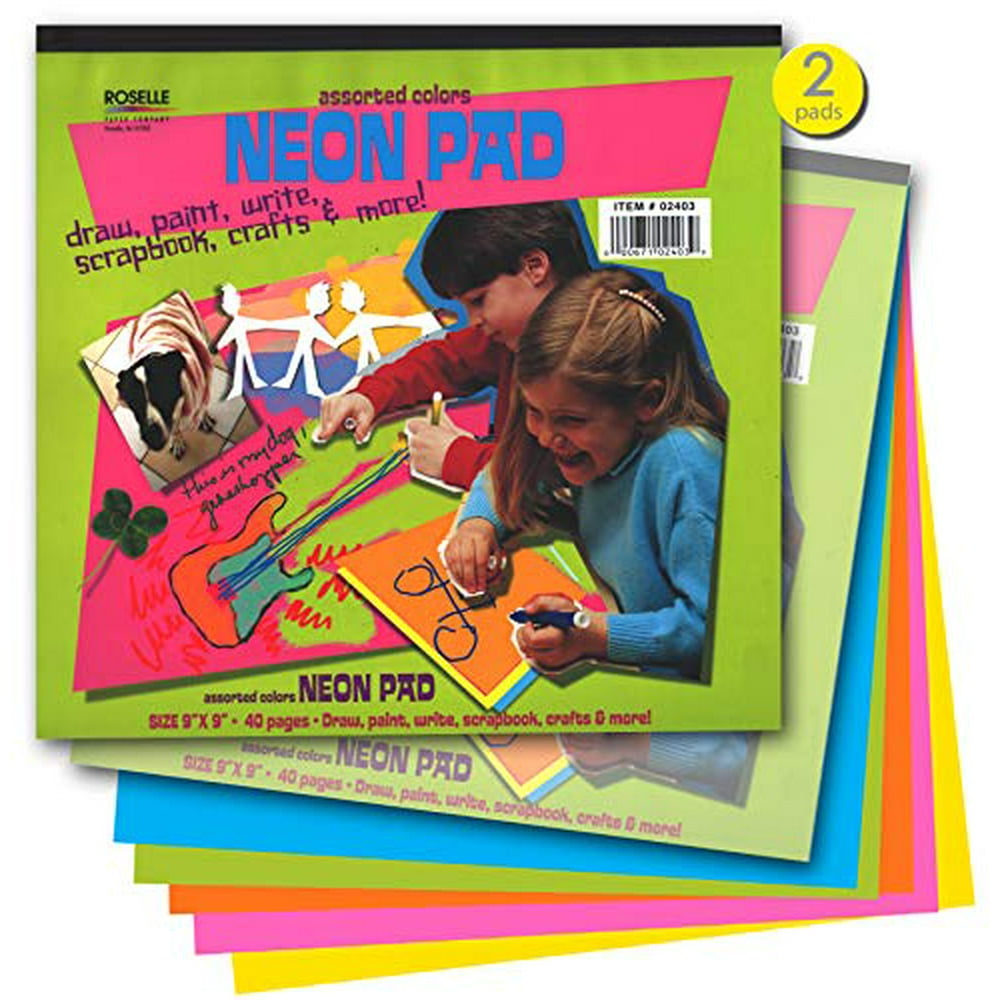 Colored Construction Paper Pad for Kids Assorted Colors Neon Colored Paper Pads Multicolored