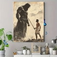 thumbnail image 4 of Qisvanset 12x16 Inch David and Goliath Bible Canvas Wall Art, Modern Scripture Sketch Religious Home Decor Gift, 4 of 8