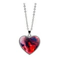 thumbnail image 1 of Solar System Planet Galaxy Double Sided Glass Universe Heart Pendant Necklace, 1 of 9