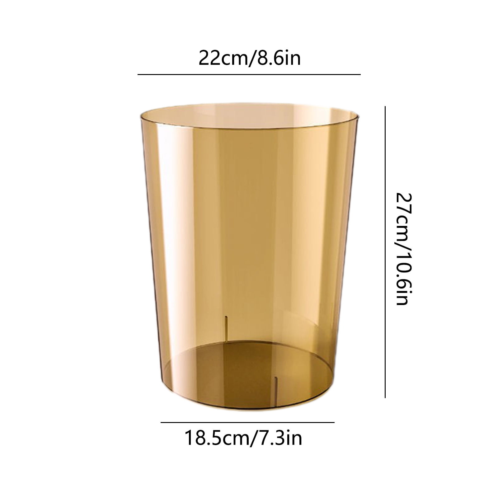 Tyidzon Trash Can Plastic Wastebasket 3.17 Gallon Round Kitchen Trash Can Bathroom Trash Can for Bathroom, Bedroom, Kitchen, College Dorm, Office - Clear & Orange
