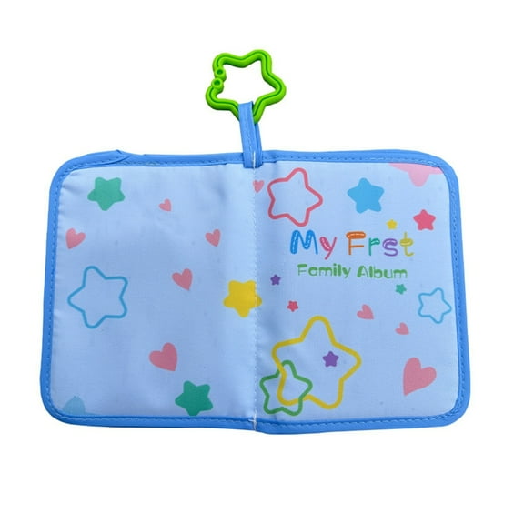 Sinyiin Interactive Toddler Photo Album Baby First Year Family Pictures Book with Chewable Rings and Shatters Resistant Mirror