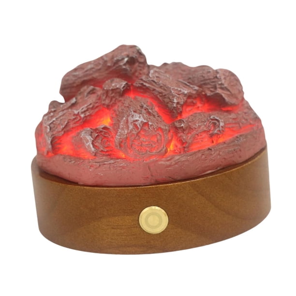 Fogata luz nocturna llama luz nocturna artesanía decoración de la habitación lámpara de mesa lámpara de noche para regalo de San Valentín, sala de est base marrón