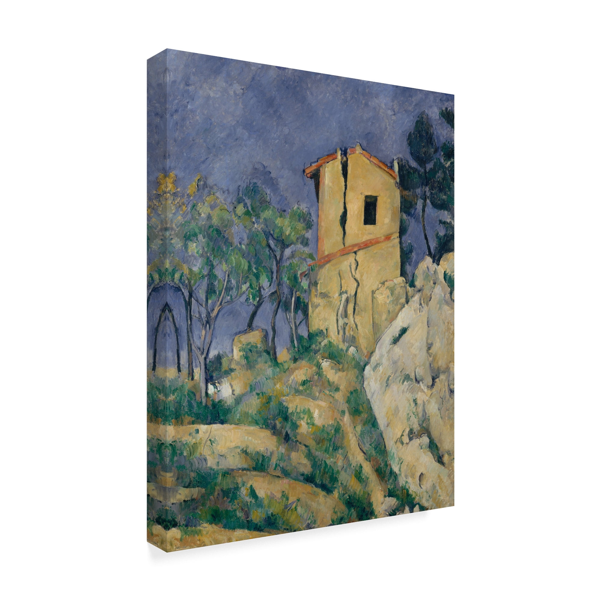 Trademark Fine Art 'The House With The Cracked Walls' Canvas Art by Paul Cezanne